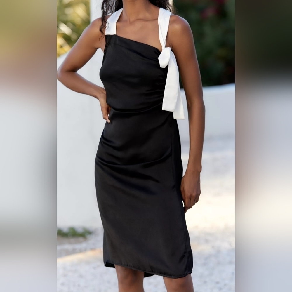Celandine x Anthropologie Halter Midi Dress in Black Onyx, Women's Size XS